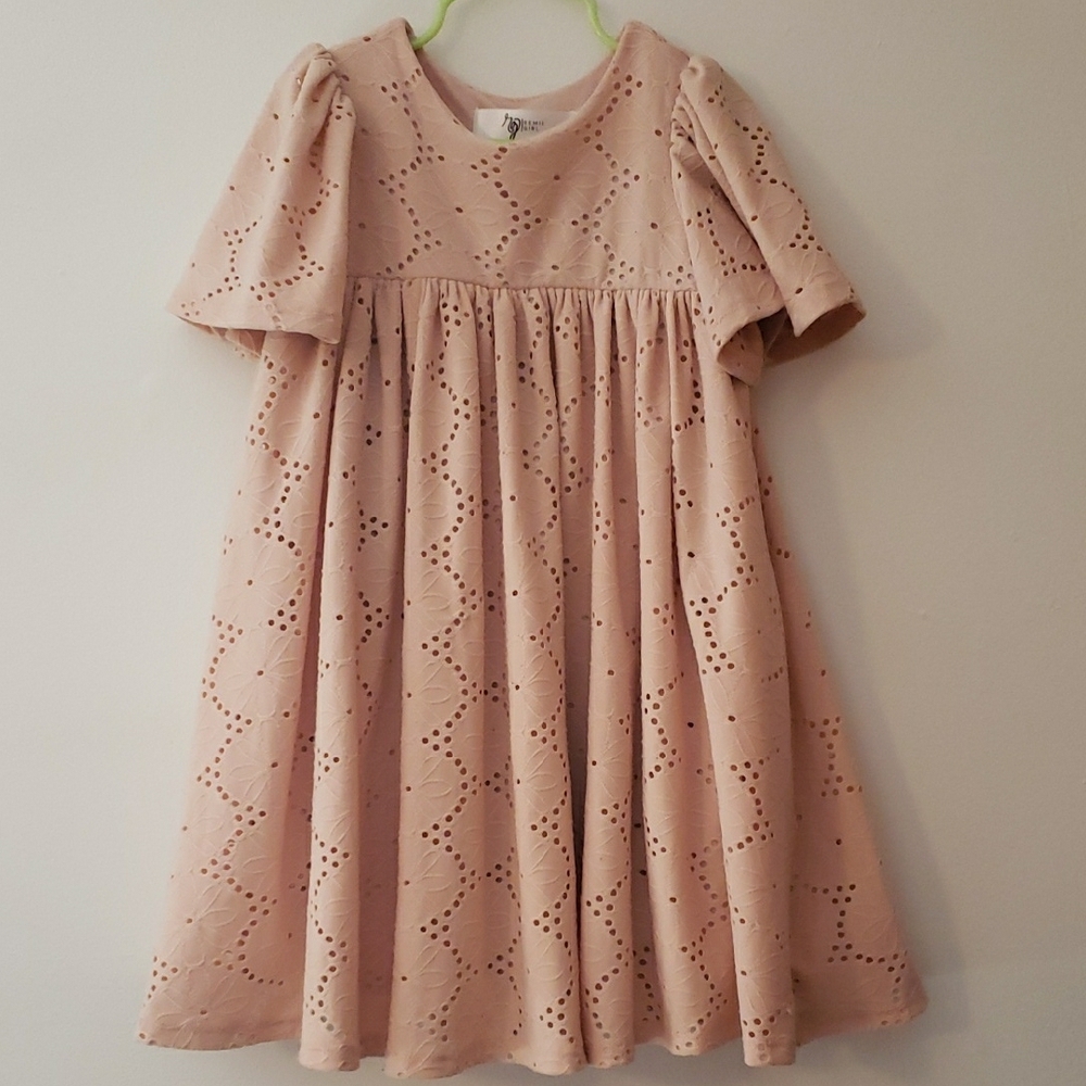 Remie Girl Pink Eyelet Dress